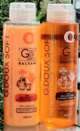 عرض بروتين الحليب وزيت جنين القمح من جي-دوكس (شامبو + بلسم)