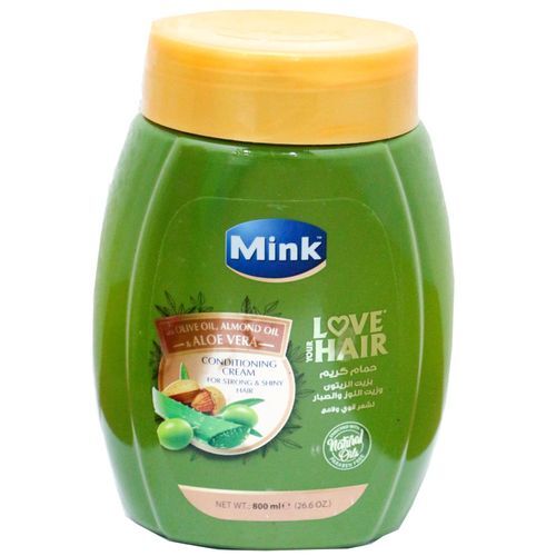 مينك كريم حمام للشعر بزيت الزيتون واللوز والصبار 800 مل