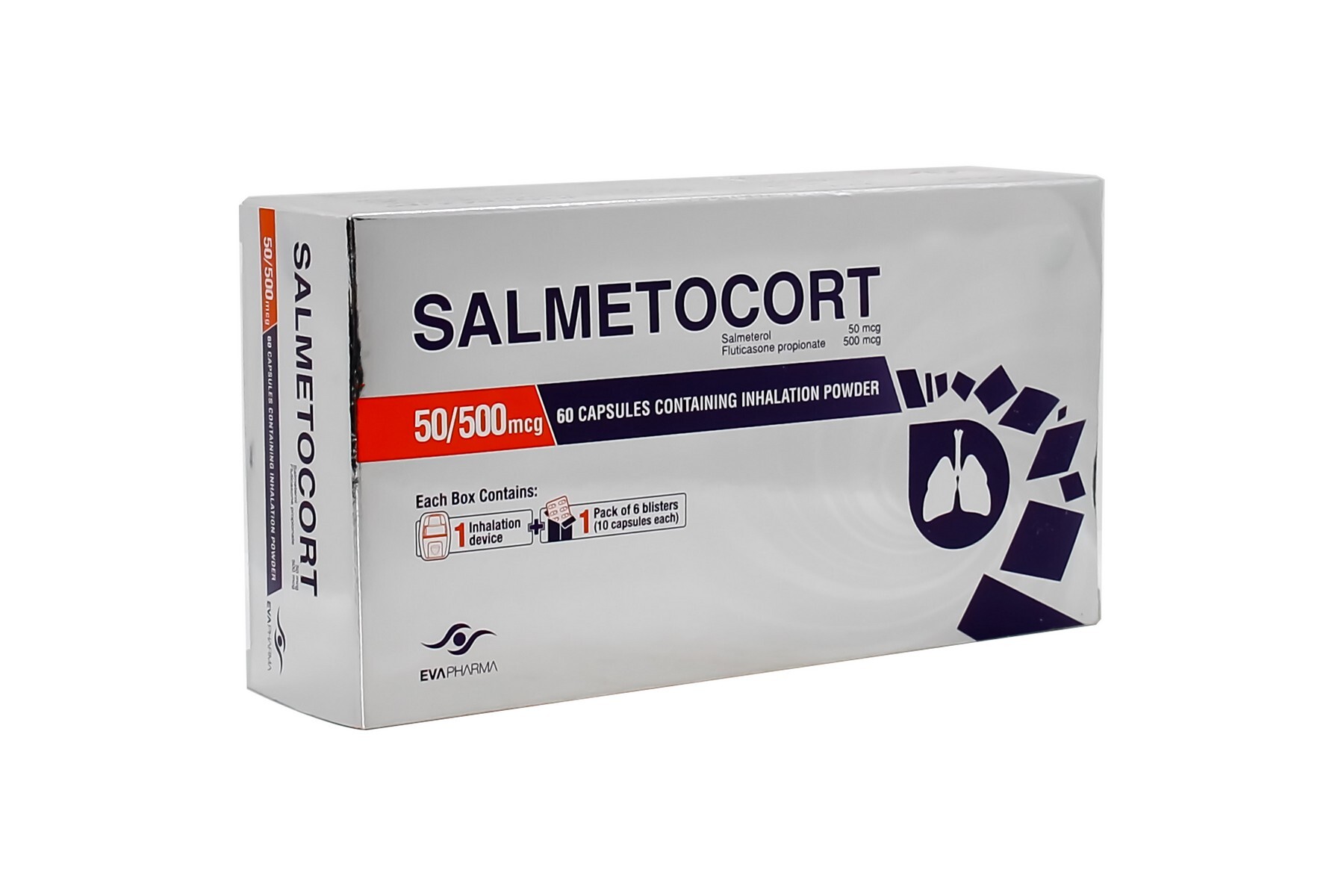 سالميتوكورت 500/50 مكجم 60 كبسولة + بخاخ