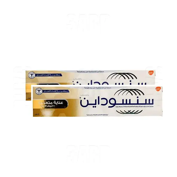 سنسوداين معجون اسنان عناية متعددة + تبييض الأسنان 100 مل (عرض 2 قطعة)