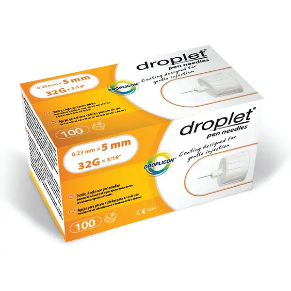 إبر قلم السكر 0.25 × 5 مم 100 إبرة