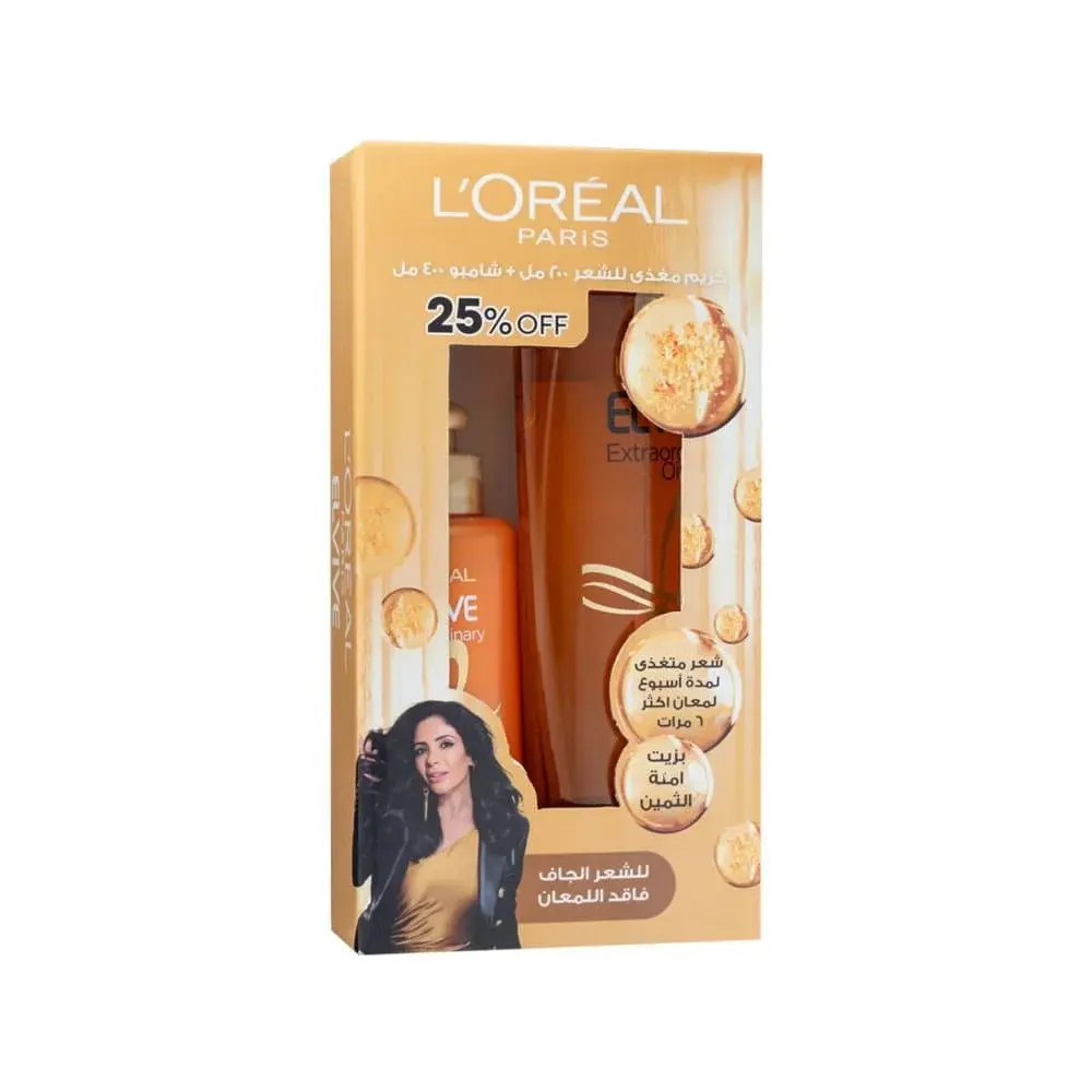 لوريال الفيف إكستروردنري اويل شامبو مغذي بالزيت 400 مل + كريم 200 مل