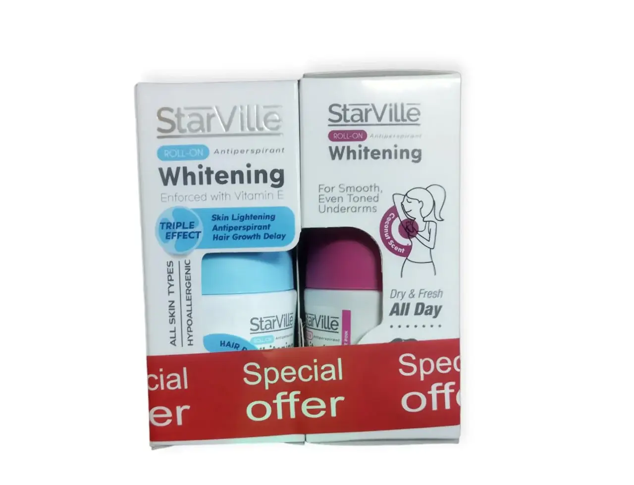 ستارفيل رول اون مخفض + عرض وردي فاتح 1+1